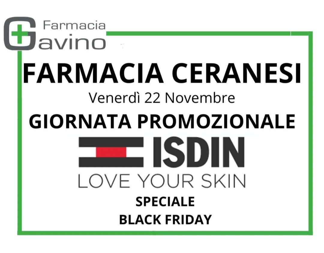 Isdin venerdì 22 novembre